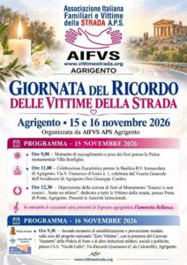 Domenica 15 e lunedì 16 novembre la Giornata Mondiale in ricordo delle vittime della strada. Le iniziative promosse dall’AIFVS di Agrigento. La responsabile Carmelina Nobile: “Un momento per riflettere sul valore della vita e della sicurezza”.